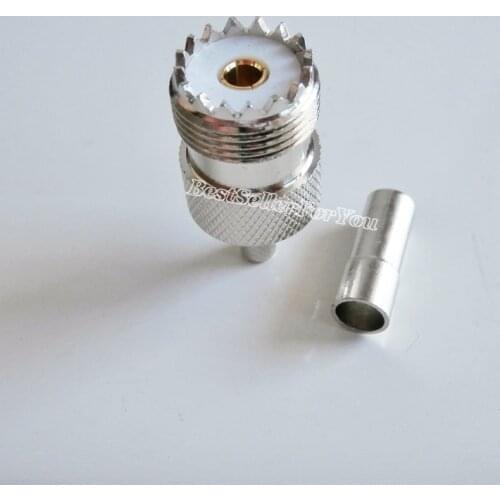 1Pcs UHF female SO239 SO-239 window crimp RG58 RG142 LMR195 RG400 RF connector