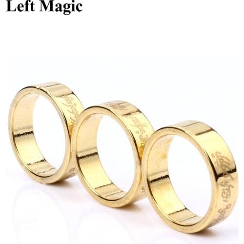 1pcs Gold PK Ring Lettering Magic Tricks Magnetic Ring 18mm/19mm/20mm Close Up Magic Props PK Ring B1048