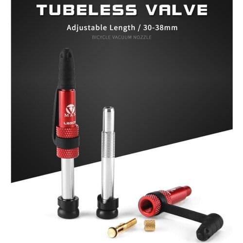 2-Stage Bicycle Valves Aluminum Alloy No Tubes Valve For MTB Road Bikes Presta Valve Core Stem Cap Bicycle Tubeless Tire Valve