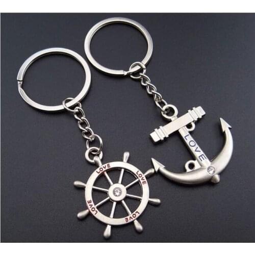200pairs wedding favor gift and giveaways for guest -- Rudder And Anchor Keyring Keychain Free Shipping