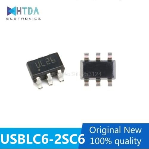 20pcs/lot USBLC6-2SC6 USBLC62SC6 SOT23-6 UL26 ESD In Stock