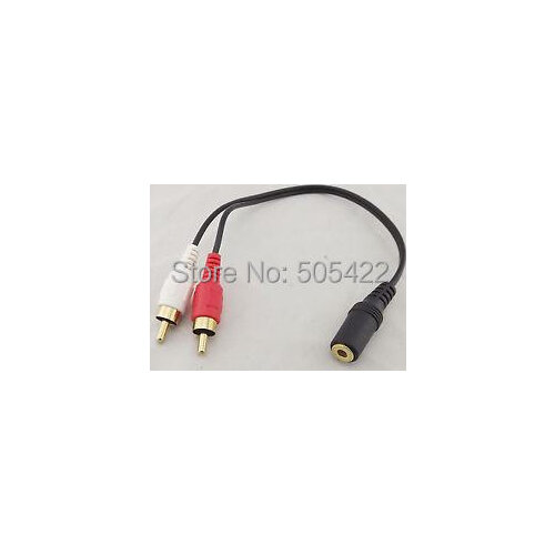 800pcs High Quality 3.5mm 1/8" Stereo Female Mini Jack To 2 Male RCA Plug Adapter Audio Y Cable 2016 New