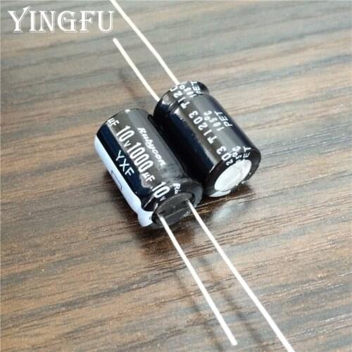 100pcs 1000uF 10V Rubycon YXF Series 10x16mm Low Impedance Long Life 10V1000uF Aluminum Electrolytic capacitor