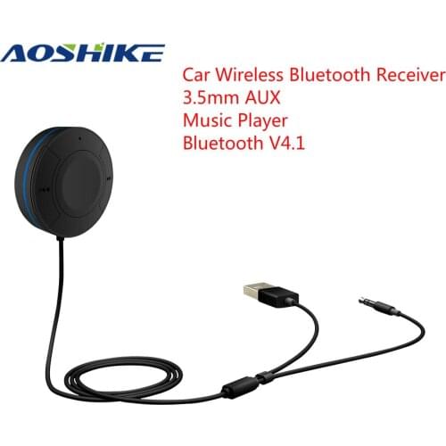 AOSHIKE Wireless Bluetooth Receiver V4.1 Car Handfree 3.5mm Jack Auto AUX Audio Adapter With Mic For Speaker Blutooth Stereo