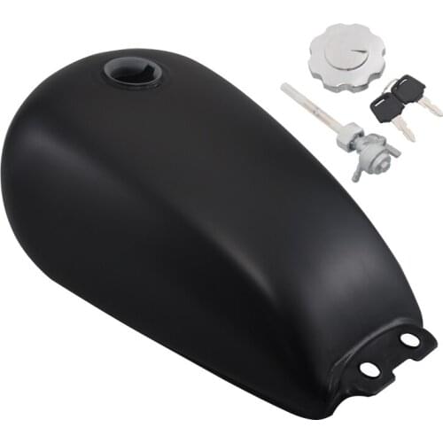 Motorcycle Gas Tank Universal Matte Black Fuel Gas Tank 9L 2.4 Gal Cafe Racer Fit For Suzuki GN 125