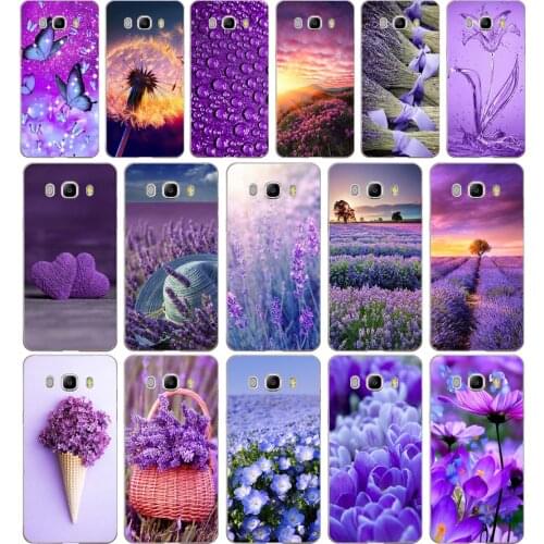 349FG Simple lavender Purple flowers Soft Silicone Tpu Cover phone Case for Samsung j3 j5 j7 2016 2017 j330 j2 j6 Plus 2018