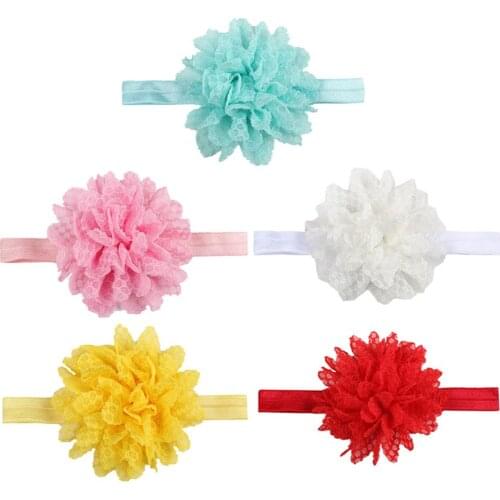 Kids Girls Mesh Lace Flower Headband Elastic Decor Hair Accessories