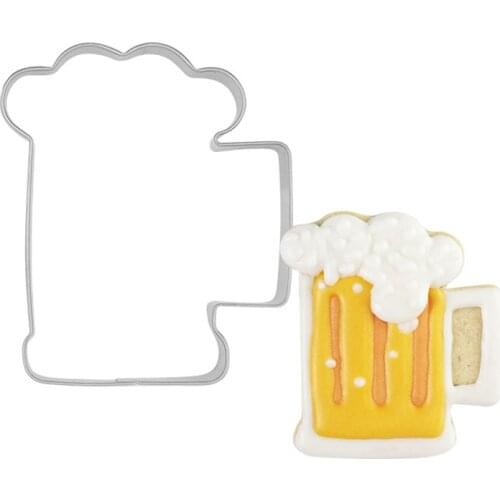 DIY Biscuits Mold Oktoberfest Beer Cup Shaped Cookie Cutters Stainless Steel Kitchen Baking Tool for Home Shop Fondant Cake Mold