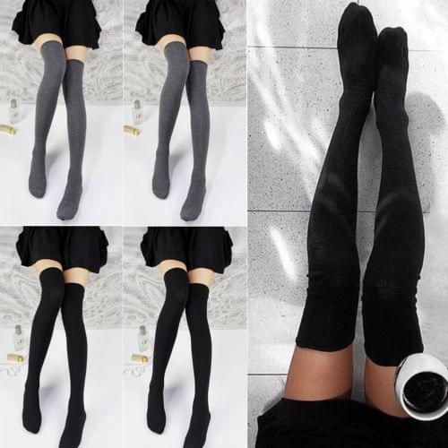 Women Girl Over The Knee Long Socks Braided Knit Warm Soft Thigh High Stockings