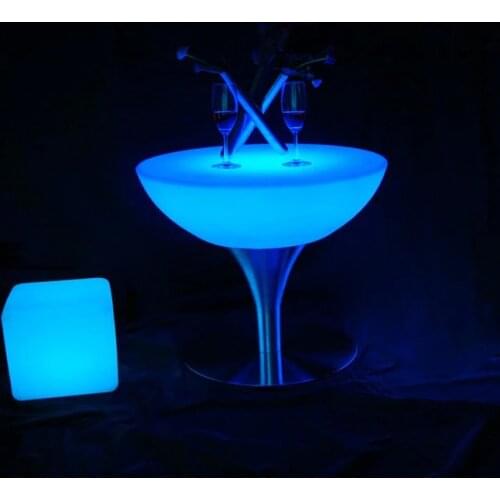 IP65 Waterproof 16 colored Change Light in Dark Illuminated Coffee Bar Furniture Table SK-LF18 (D66*H58cm) for Party Event 10pcs