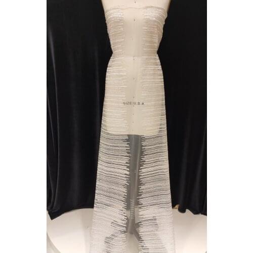 Ivory French Lace Fabric 135cm Width Dress Lace Fabric Bridal Lace Fabric Sequins Lace Fabric Sell 1 Yard