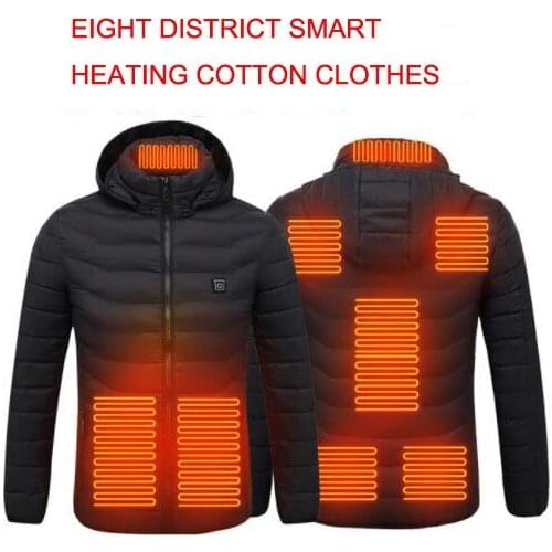 Electric Heated Jacket Motorcycle Jacket Men USB Heating Jacket Winter Cotton Jackets With 8 Heated Area For Winter Outdoor