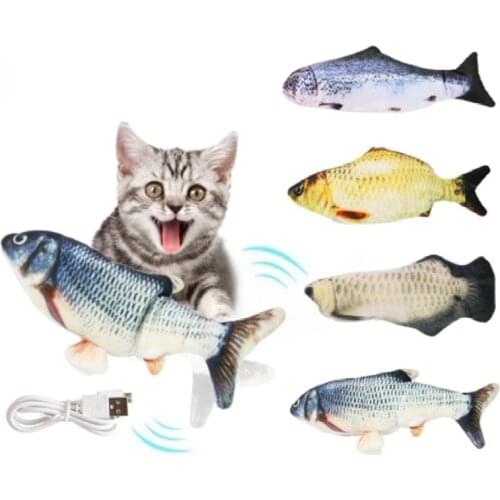 Pet Soft Electronic Fish Shape Cat Toy Electric Usb Charging Simulation Funny Chew Playing Supplies Dropshiping Realistic Plush