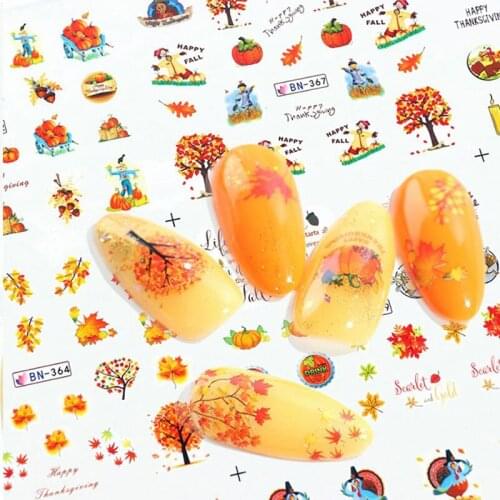1 Sheet Gold Leaf For Nails Autumn Nail Art Water Decals Set Foils Decor Designs