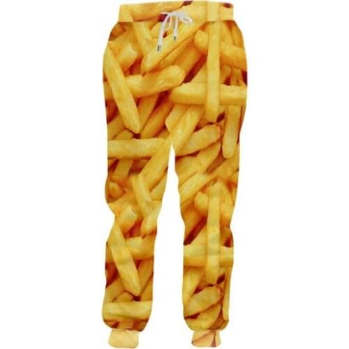New 3D Printing French Fries Fashion Men Women Tracksuits Crewneck Hip Hop Pants Plus Size S-7XL Streetwear