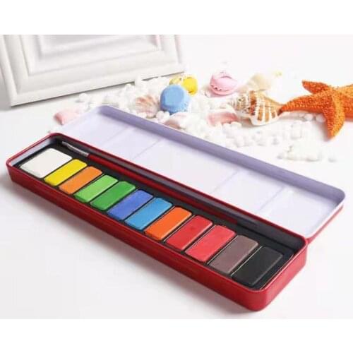12-colors solid watercolour paint, student painting art supplies,Suitable for beginners of painting