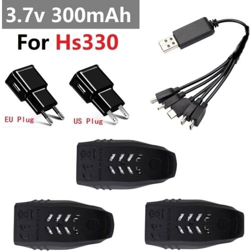 Original Hs330 Battery 3.7V 300mAh For RC Quadcopter Helicopter Drone hs330 Lipo Battery Spare Parts Accessoriess and A Charger