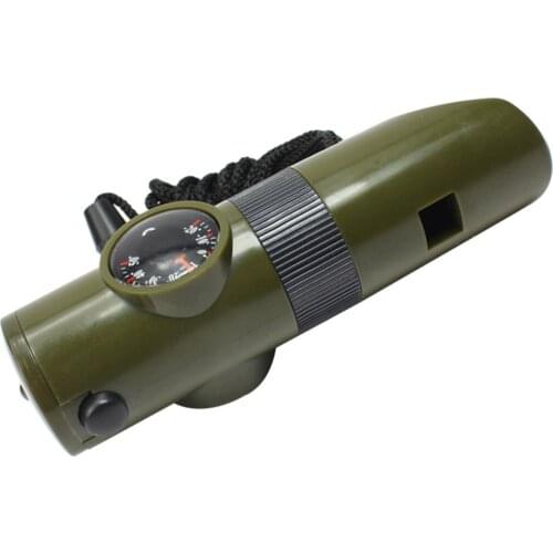 Portable Outdoor Whistle Multifunctional Emergency Survival Tools Camping Mountaineering Rescue Compass Whistle Light
