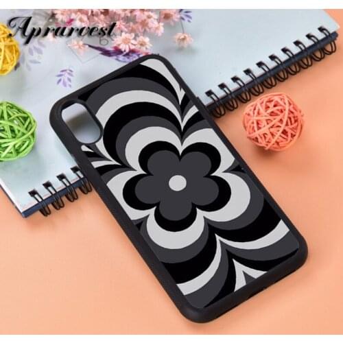 Aprarvest Silicone Rubber Phone Case Cover For iPhone 6 6S 7 8 PLUS X XS XR 11 12 MINI PRO MAX Black Green Flower Trance