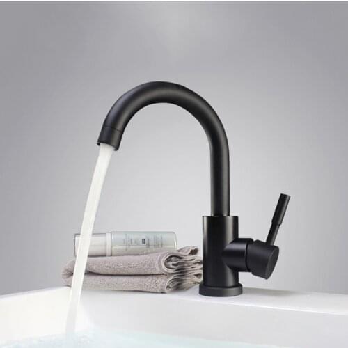 Bathroom Basin Faucet Stainless Steel 360 Degree Rotation Sink Tap Hot And Cold Single Lever Faucet Spout Mixer Tap Deck Mounted