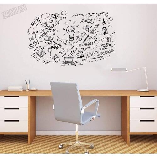Inspirational Wall Sticker Network Technology Company Window Decals Office Removable Creative Idea Vinyl Art Murals Decor Y258