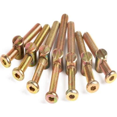 10sets M6m8 furniture screw childrens bed nail cabinet hexagon hammer set two in one cylindrical nut