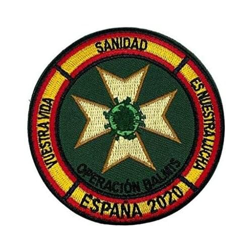 🥇Gemelolandia-embroidered patch for clothing operation Balmis-military operation Spain-8 cm iron-on patch