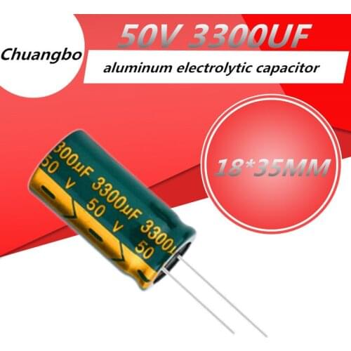 5pcs/lot Higt quality 50V 3300UF 18*35MM low ESR/impedance high frequency aluminum electrolytic capacitor 50V 3300UF 18*35