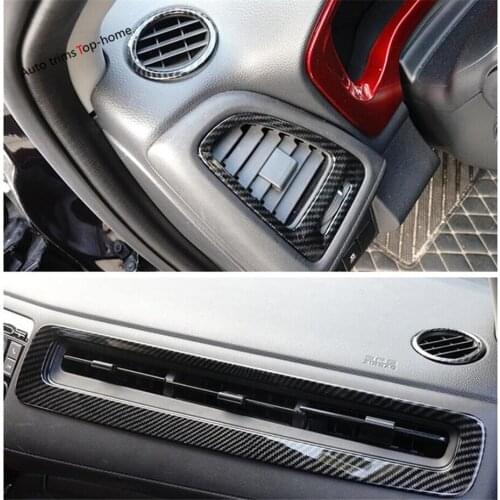 Yimaautotrims Matte / Carbon Fiber Look Interior Fit For Honda Vezel HR-V 2014 - 2020 Dashboard Air AC Vent Frame Cover Trim