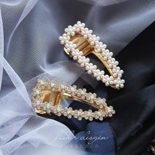 Hair Clips for Women Fashionable Light Luxury Crystal Hair Pins Delicate Geometry Hair Accessories for Girls Jewelry Wholesale