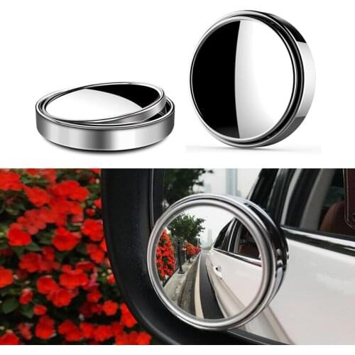 2pcs Car 360 Degree Blind Spot Mirror Wide Angle Round Convex Mirror Small Round Side Blindspot Rearview Parking Mirror