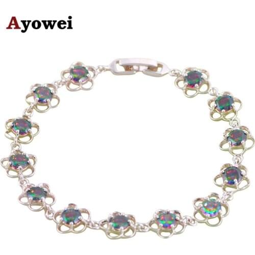 AAA Zircon & Muiticolor Crystal Silver Bracelets Health Nickel & Lead free Fashion jewelry TB390A
