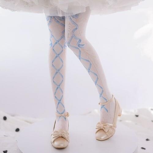 Lolita Socks Womens Spring/Summer 120d Velvet Printed Pantyhose Lolita Sweet Japanese Lolita Socks