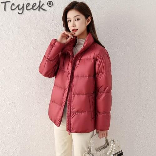 Tcyeek Winter Puffer Jackets Autumn Womens Light White Duck Down Coats Famale Short Korean Jacket Woman Casaco Feminino SQQ415