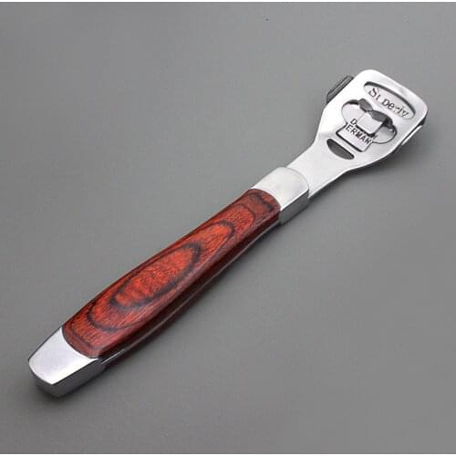 1 pcs Solid Wooden Stainless Steel Leather Peeler Thinning Craft Tool Professional Shovel Leather Knife With 10 Blades, 1 Net