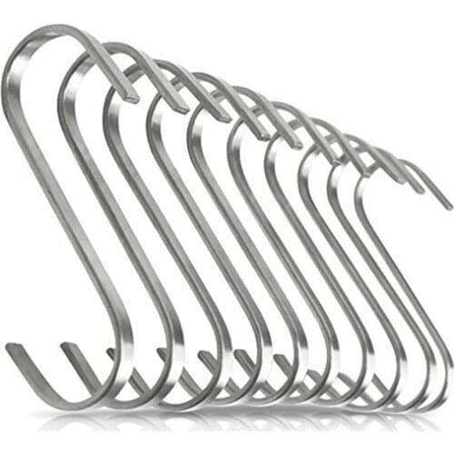 12 Pack S Shape Hook 304 Stainless Steel Rustproof Metal for Kitchen Hook Pot Pan and Bathroom Organizer