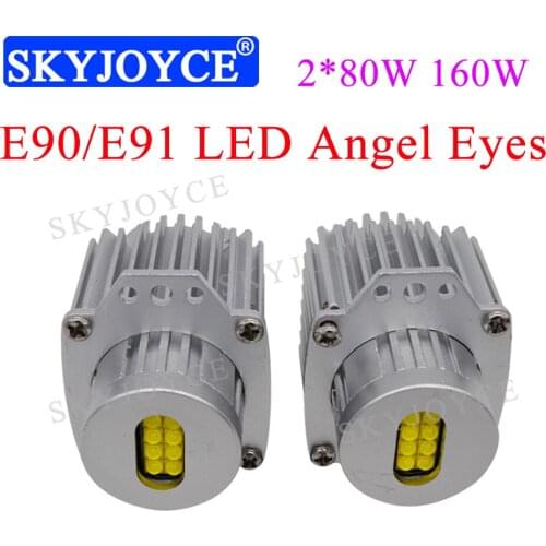 12V Car LED Angel Eyes E90 E91 LED Marker Kit White LED Chips ANGEL EYE Hole Ring E90 E91 325 328 335 Car Styling Accessories