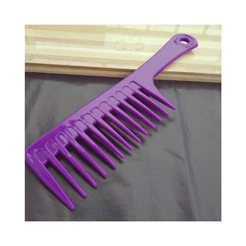 2pcs Cooked Rubber Is Not Easy To Break Wide Teeth Fine Teeth Pointed Hair Hairdressing, Perm Thick Purple Plastic Comb Sale