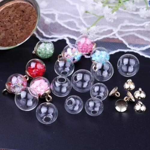 30 sets 18mm Empty Glass globe Ball Glass Orb plastic caps Charms pendants glass vials Wish Bottles glass balls orbs with caps