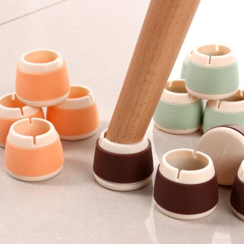 4 Reusable Furniture Silicone Cups Anti Slip Feet Plugs Legs Floor Protector Covers Table Chair Leg End Caps Non Skid Foot Mats