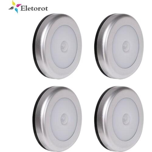 4 Pack Motion Sensor Light Cordless Battery-Powered LED Night Light Magnetic Closet Lights Stair Hallway Lights Kitchen Lamp