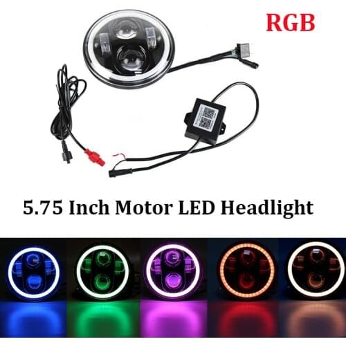 5.75'' Motorcycle LED Headlight RGB Halo Ring Ange-eyes Projector Headlamp For Harley Davidson/Dyna/Sportster XL 883/1200/FLSTS