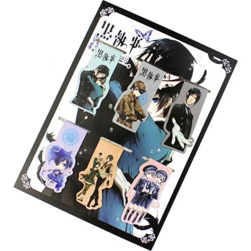 6pcs Kuroshitsuji Anime Magnetic Bookmark Cartoon Magnet Bookmark Child Student Kawaii Gift Bookmarks Office Stationery
