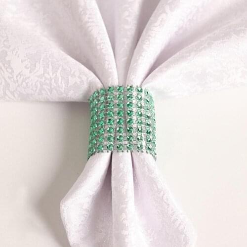 80%HOT10Pcs Rhinestone Napkin Ring Serviette Holder Wedding Holiday Party Table Decor