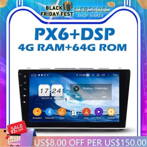 PX6 Car DVD Player DSP Android 10.0 4G + 64GB 10.1" IPS GPS Map RDS Radio Wifi Bluetooth 5.0 For Honda CRV CR- V 2006-2010 2011