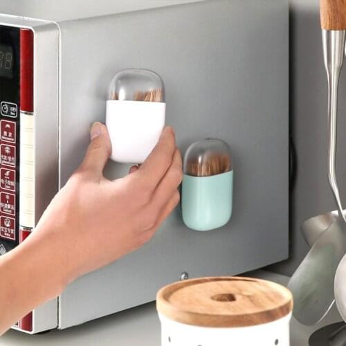 Household refrigerator magnet personalized creative toothpick box ABS magnetic toothpick can
