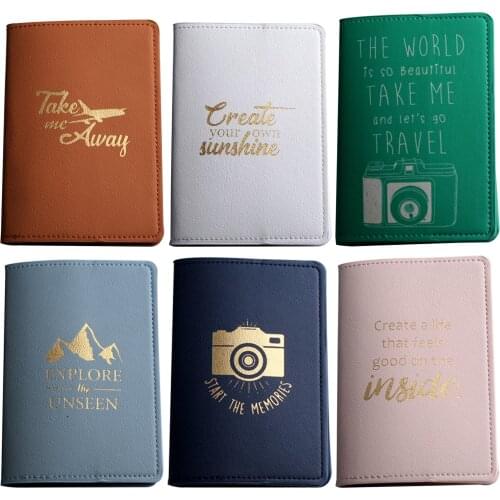 Zoukane Letter Passport Cover Case Card Women Men Travel Accessories Credit Card Holder Camera Explore Plane Passport Cover CH20