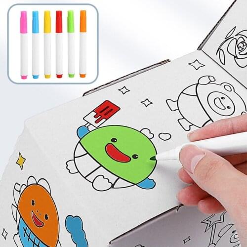 DIY Kids Educational Toys 3D Animal Graffiti Lion Elephant Giraffe Model Children Manual Disassembly Origami Paper Cut Toy Gift