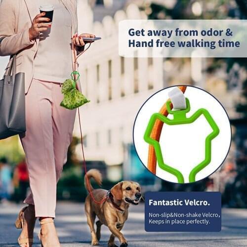 Pets WaHands Free Pets Walked Dogs Traction Rope Garbage Bag Hands-free Clip Waste Carrier Pet Supply Accessories Dog Supplies