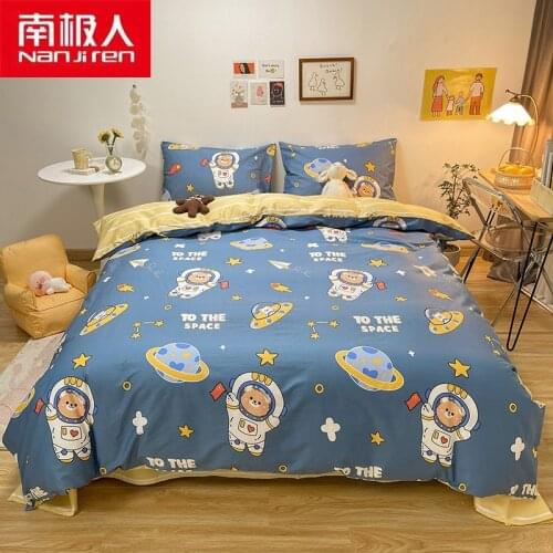 NANJIREN Home Textile Products Duvetcover Colorful Flowers Modern Casual Reactive Printing Thick Warm Cotton Bedding Set